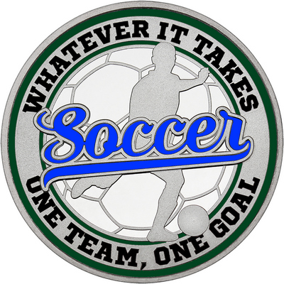 Royal Blue "Soccer" with Dark Green Outer Circular Borders